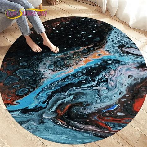 Colour Nordic Green Gold Marble Round Area Rug Circle Carpet Rug for ...
