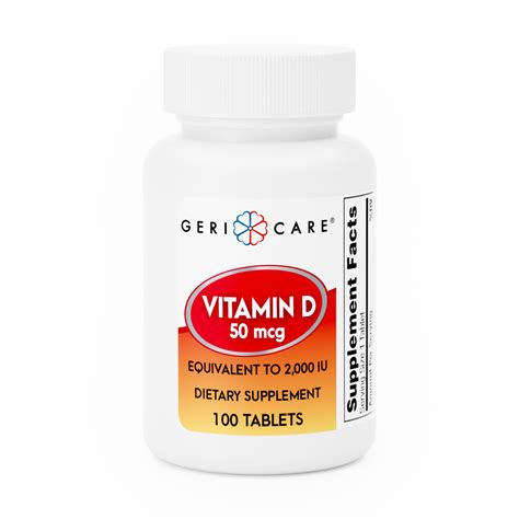 Vitamin D 125 mcg – 100 Tablets – Geri-Care Pharmaceuticals
