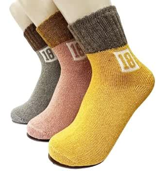 Buy Alexvyan 3 Pair Vintage Solid Soft & Woolen Cozy Knitted Winter ...