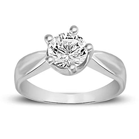 Buy MJ 925 Solitaire CZ Finger Ring in Pure 92.5 Stering Silver ...