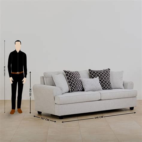 Buy Helios Clarisse Fabric 3-Seater Sofa - Grey from Home Centre at ...