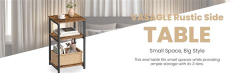VASAGLE Side Table, Small End Table, Tall Nightstand For Living Room ...