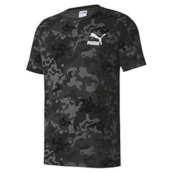 PUMA Classics Graphics AOP Logo Tee Ultra Gray MD : Amazon.in: Bags ...
