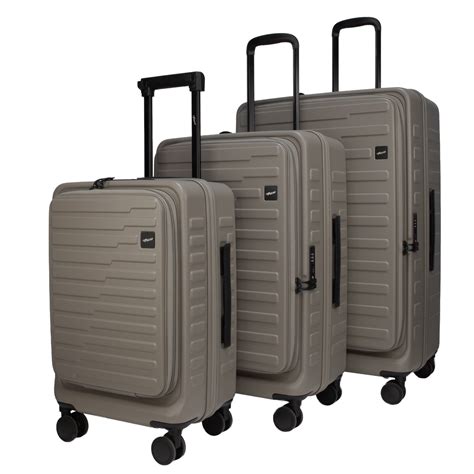 Sedona Front-Opening Strolley Taupe Set of 3 Suitcases – FGEAR.in