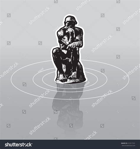 Rodin The Thinker Silhouette