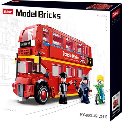 Sluban M38-B0708 Model Bricks Red London Double Decker Bus - 394 Piece ...