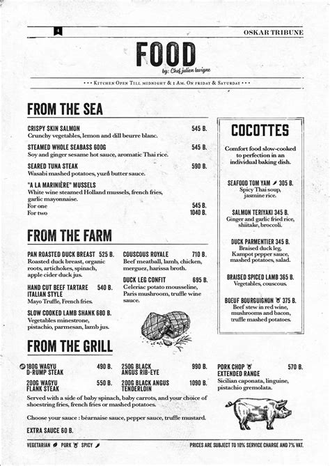 Menu at Oskar Bistro Bangkok pub & bar, Bangkok, 24 Soi Sukhumvit 11