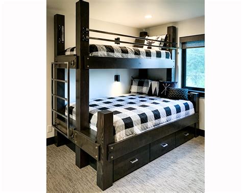 Rustic Twin Over Queen Bunk Bed at Angelina Otto blog