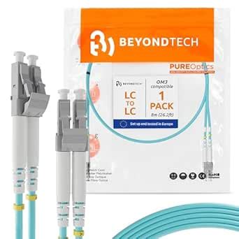 BEYONDTECH 8m (26.24ft) LC to LC Fiber Patch Cable – UPC Multimode ...