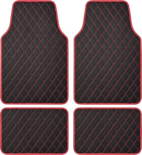 Carbella DiamondLuxe Faux Leather Floor Mats, Diamond Stitched Cute All ...