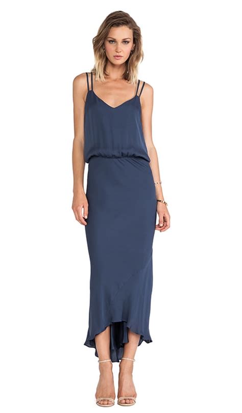 Michelle Mason Double Strap Bias Dress in Slate | REVOLVE