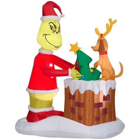 The Grinch Grinch Animated Airblown Inflatable Pulling Tree India | Ubuy