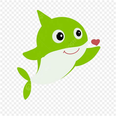 Baby Shark Clipart PNG Images, Green Baby Shark Clipart, Baby Shark ...