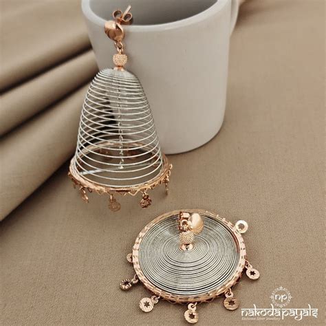 Rose Gold Charms Spring Jhumka (St1945) – Nakoda Payals