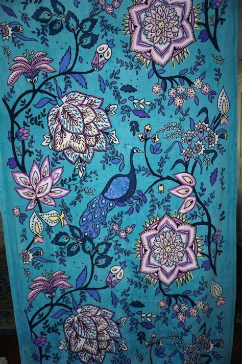 VERA BRADLEY Throw Blanket, "PEACOCK GARDEN" 80" X 50 ...