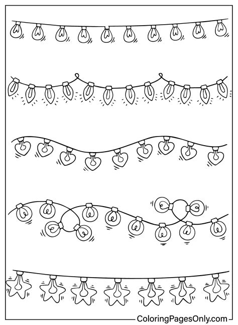 Free Christmas Lights Coloring Page