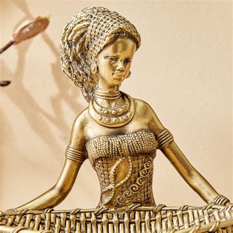 Buy Jaguar Hedi Polyresin African Lady with Plate Figurine from Home ...