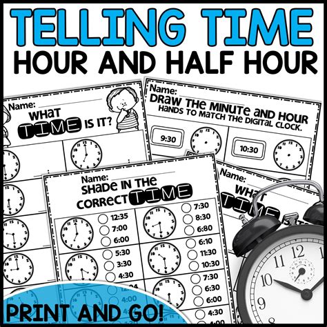 Telling Time to the hour and half hour Worksheets - We Are Better Together