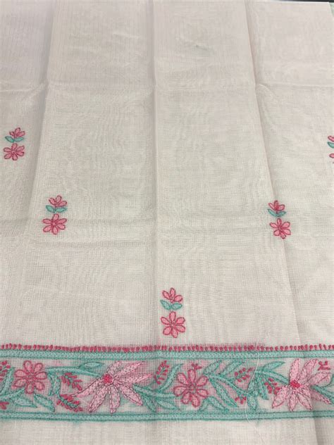 Chikankari Embroidery Detailed Muga Check Organza Saree | JSC501 – Aham ...