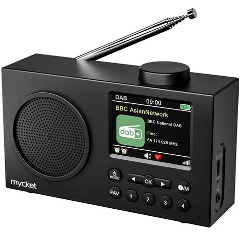 Mycket DAB Radio Portable, DAB Plus Digital Radio with Bluetooth, USB Rechargeable FM Radio ...