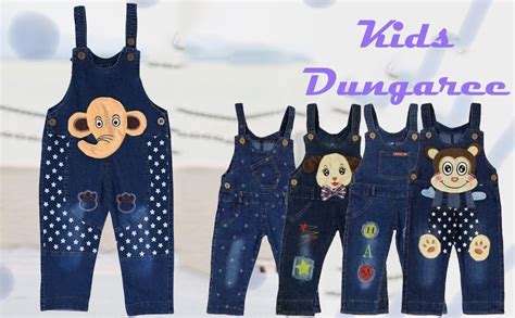 Buy Miss U Boys Wear Soft Applique Denim Dungaree at Amazon.in