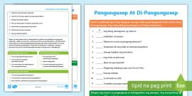 Pangungusap At Parirala Activity Sheet (Ikalawang Baitang) | Grade 2 ...