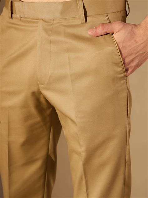 Beige: Smart Tapered Fit Trousers – Dennison Fashion India