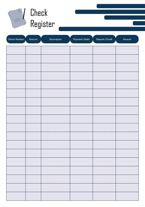 Printable Checkbook Register Template at Judy Canup blog