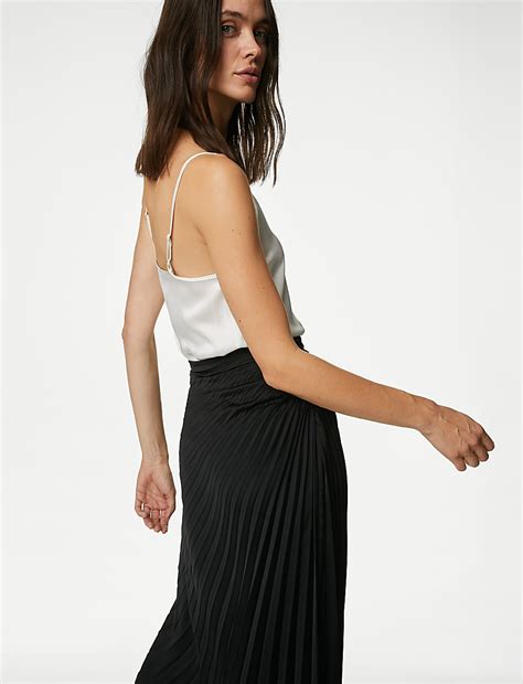 Buy Pleated Midaxi Asymmetric Skirt at Marks & Spencer