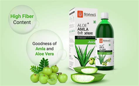Krishna's Herbal & Ayurveda Aloe Vera Amla Mix Juice - 1 l (Pack of 2 ...