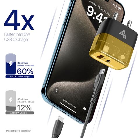 Vaku ® Freox 2in1 PD QC 20W Dual Port Charger Type C [Apple MFi ...