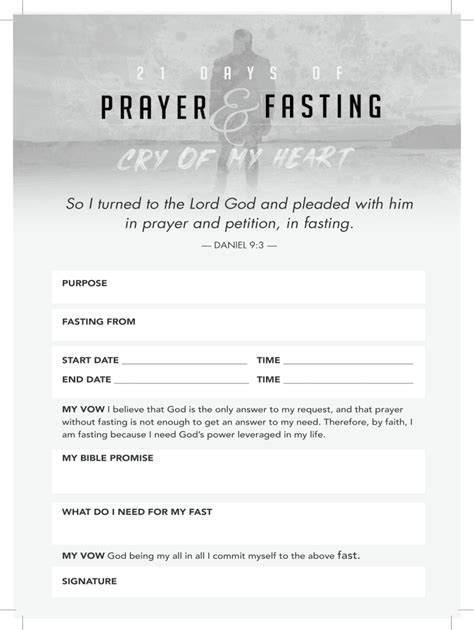 21 Days of Prayer Fasting Form - Fill Online, Printable, Fillable ...