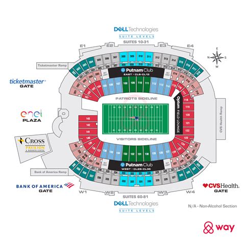 Gillette Stadium Seating Chart & Map | Way.com