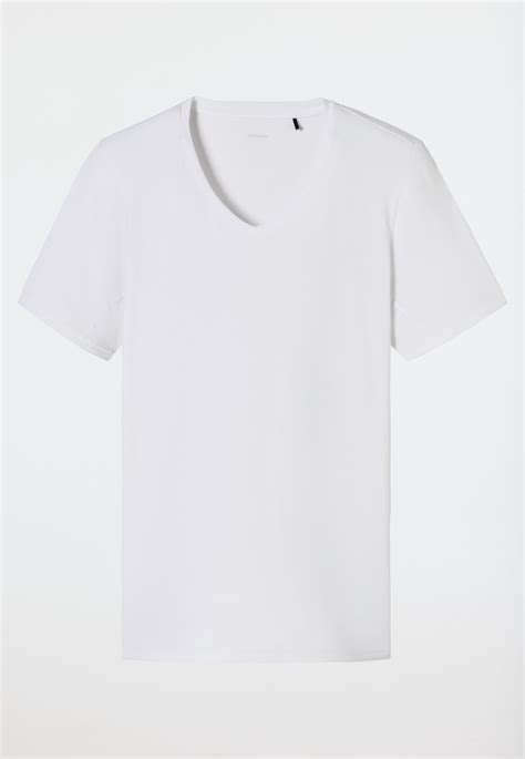 Shirt kurzarm V-Ausschnitt weiß - Premium Cotton | SCHIESSER