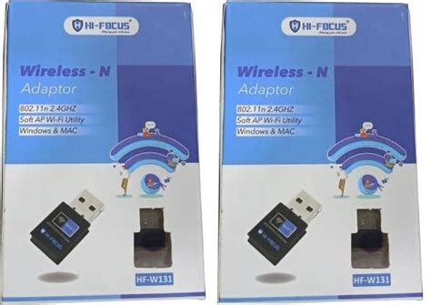 Wireless Adaptor with USB 2.0 Interface USB Adapter (Black) - Pack of 2 ...