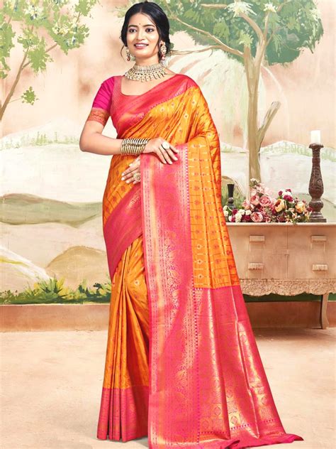Harsha Orange Saree – Nonita Fashion