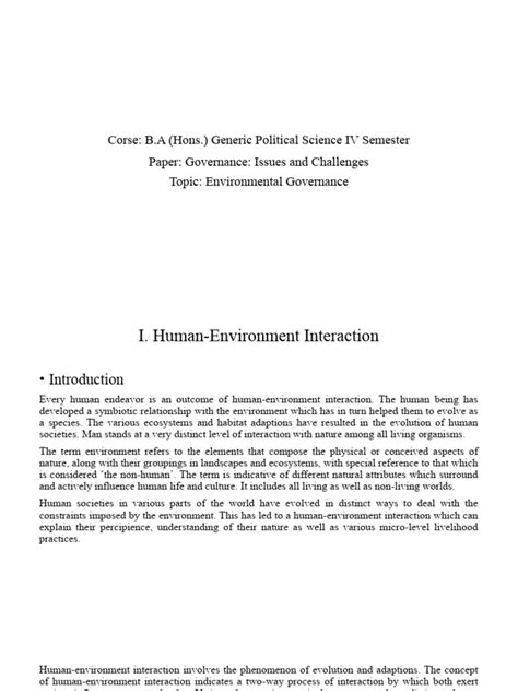 Image result for Human Environment Interaction Projects