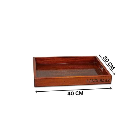 Buy Lakdi-Baaz| Premium Wooden Serving Tray Large Teak(16 X 12 Inch ...
