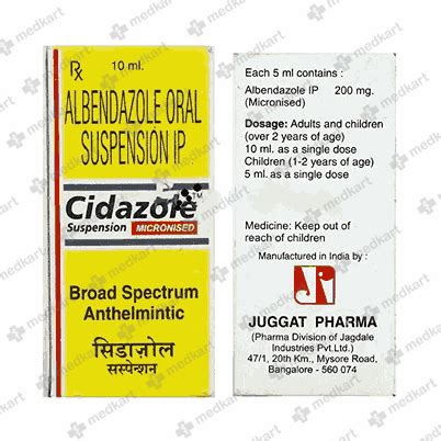 CIDAZOLE SUSPENSION 10 ML : View Price, Combination and Alternatives ...