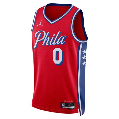 Philadelphia 76ers Red Statement Jersey Tyrese Maxey #0 – The 90+ Minute