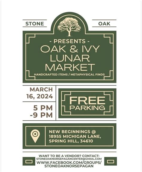 Oak & Ivy Lunar Market, New Beginnings, Spring Hill, 16 March 2024 ...