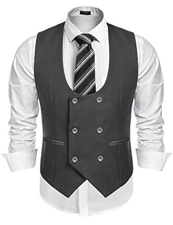 Buy Coofandy Men's Slim Fit Sleeveless Suit Vest Double Breasted ...