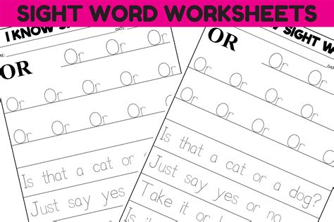 Sight Word Practice Worksheet - or Graphic by Sarita_Kidobolt ...