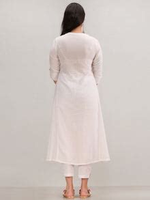 Noor Bareen - Self Emboss Work ALine Kurta Pant Set With Leheriya Dupa ...