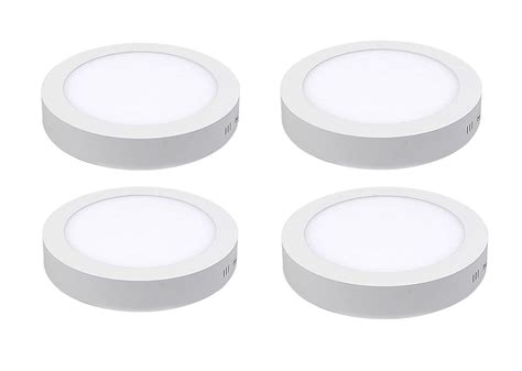 Buy MVL 15 Watt Round LED Ceiling Surface Panel Light (White, Pack of 4 ...