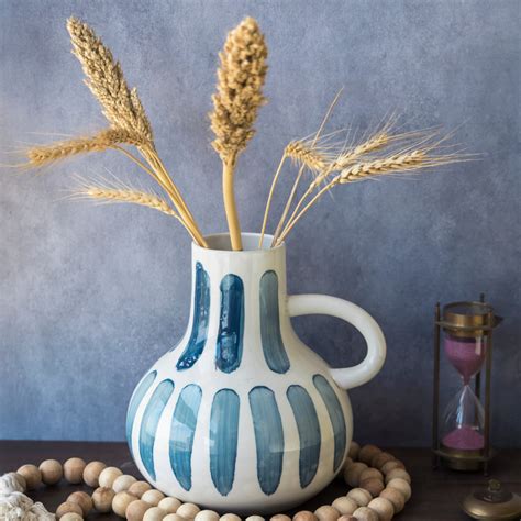 Amalfiee Studio Pottery Handmade Ceramic Blue Bottle Vase – Amalfiee ...