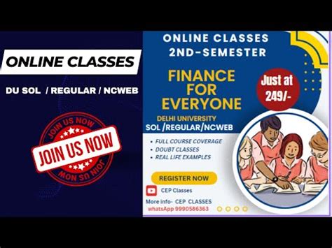 Online Classes for "FINANCE FOR EVERYONE" Starting Soon for DU SOL ...