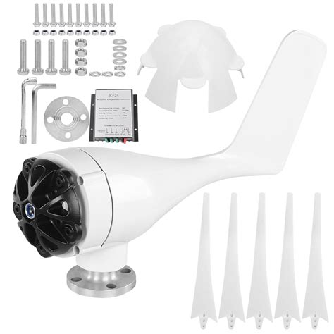 1600W Wind Turbine Generator with 5-Blade Design 23.6 Inch Nylon Fiber ...