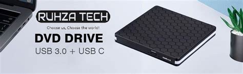 External CD/DVD Drive for Laptop, USB 3.0 Type-C Ultra Slim Portable ...