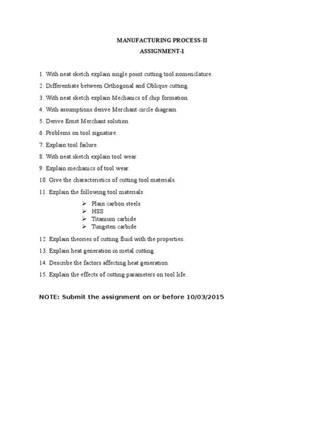 Advanced Machining Process Assignment 的图像结果